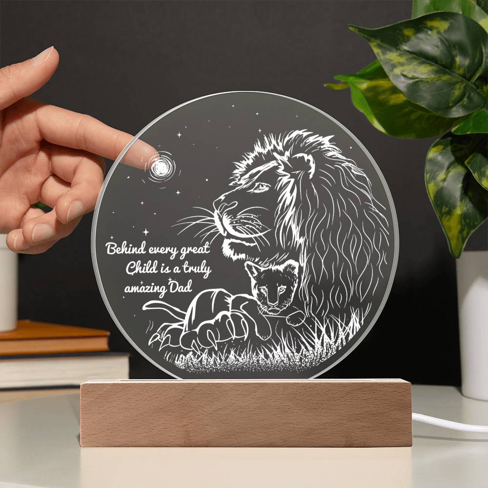 Acrylic Circle Plaque Gift For Dad - Amazing Dad