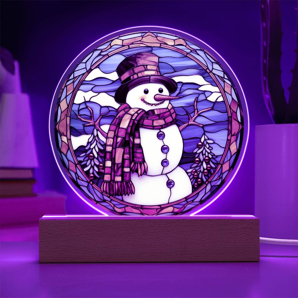 Christmas Acrylic Gift - Stained Glass Snowman