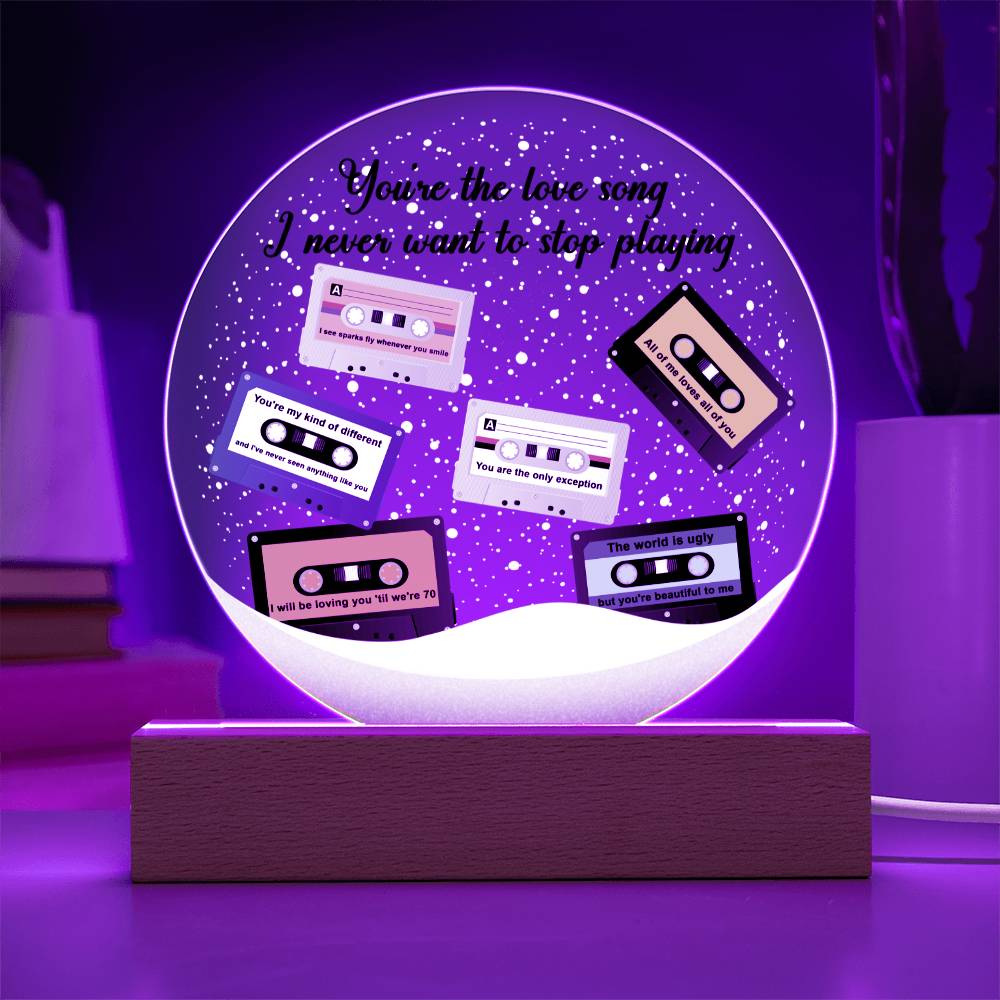 Holiday Acrylic Circle Plaque - You're The Love Song