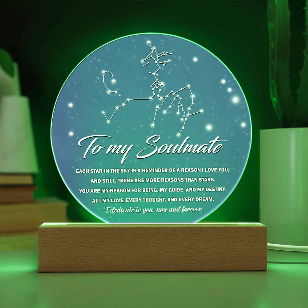 Valentine's Day Gift - Acrylic Circle Plaque - Soulmate Dedicate To You