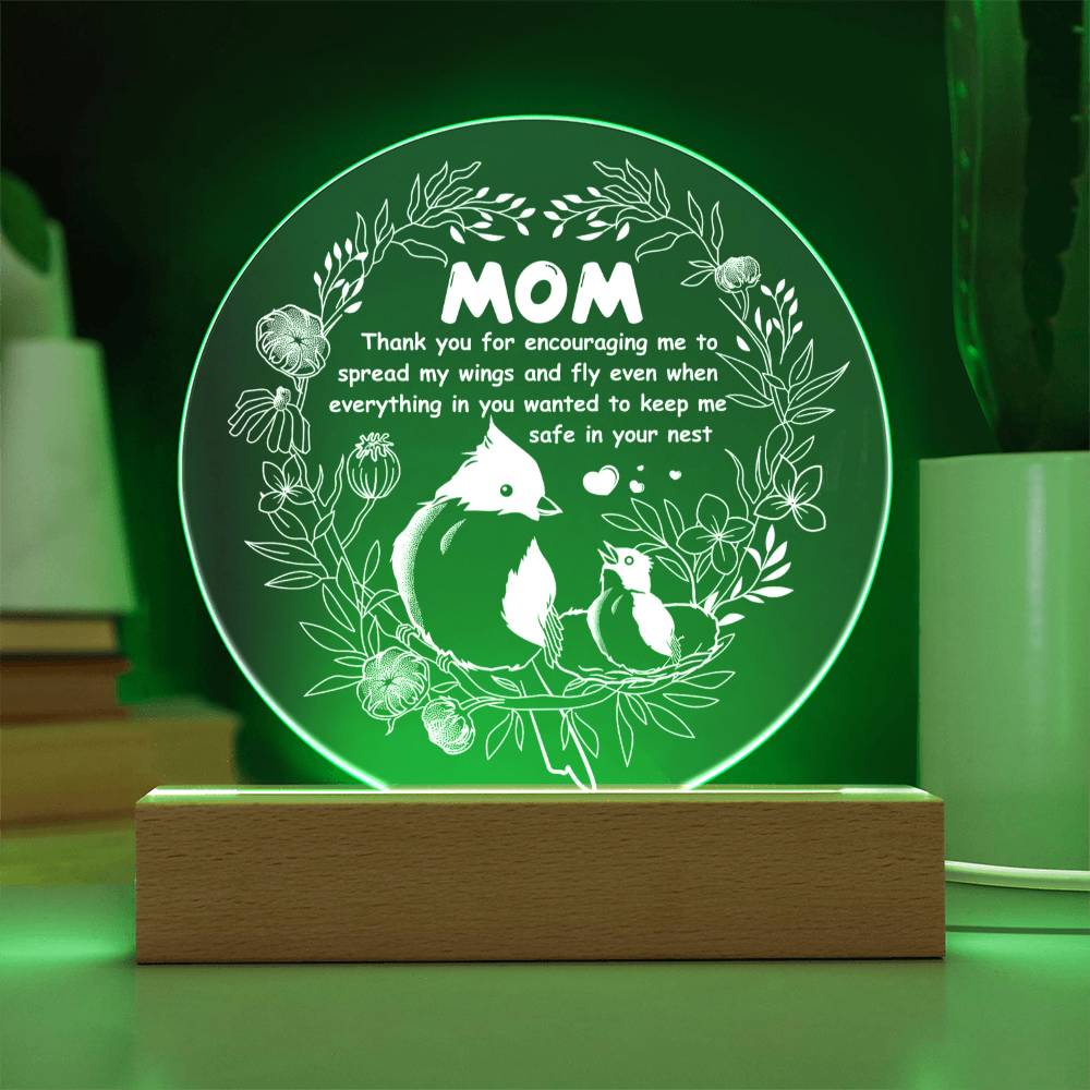 Acrylic Circle Gift For Mom - Keep Me Safe
