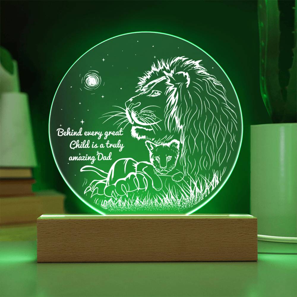 Acrylic Circle Plaque Gift For Dad - Amazing Dad