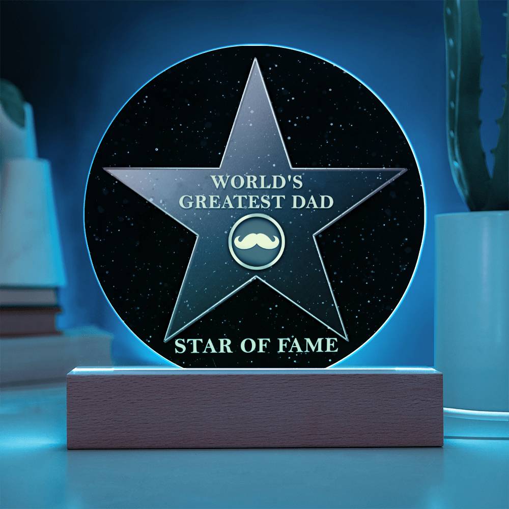 Acrylic Circle Plaque Gift For Dad - Greatest Dad