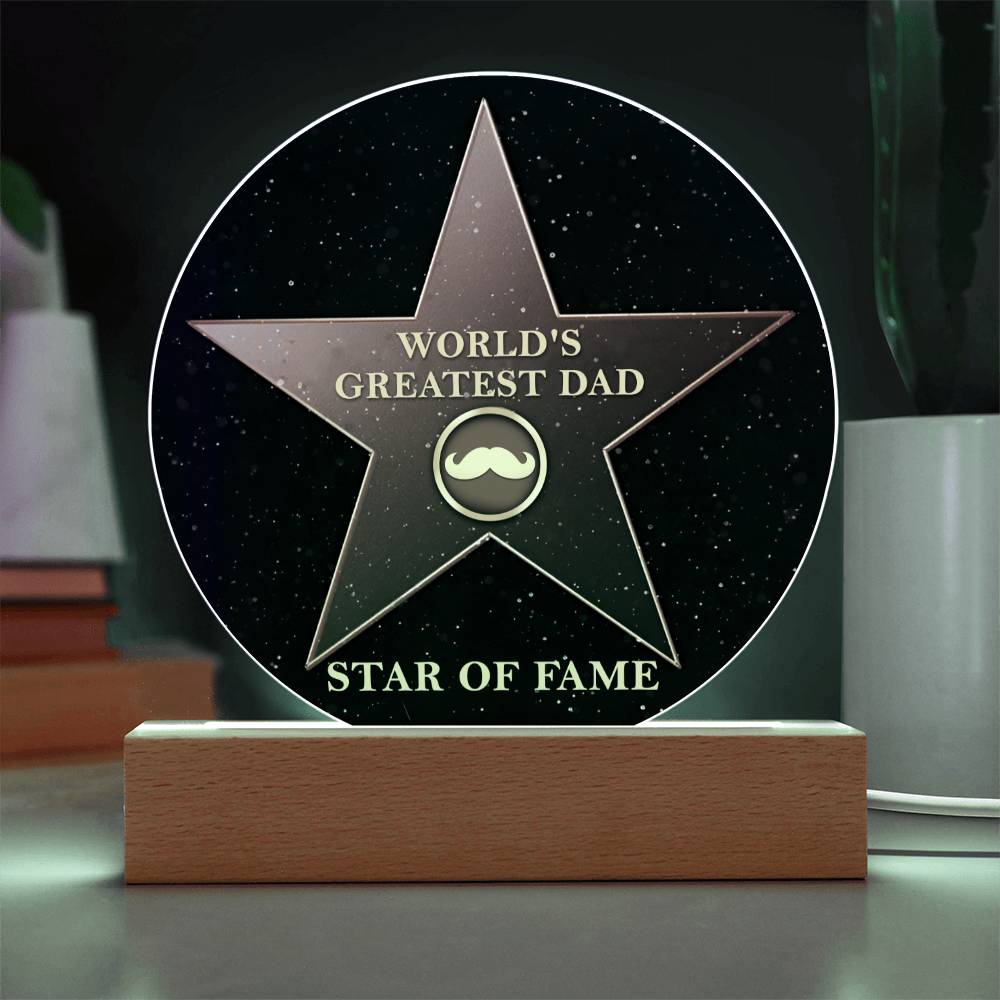 Acrylic Circle Plaque Gift For Dad - Greatest Dad