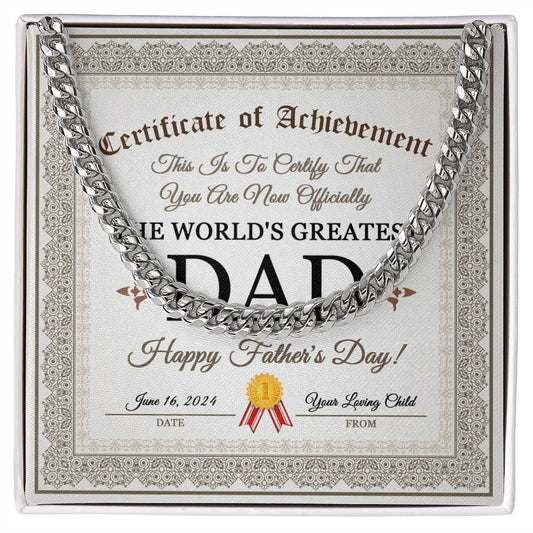 Cuban Link Chain Gift For Dad - Happy Father's Day