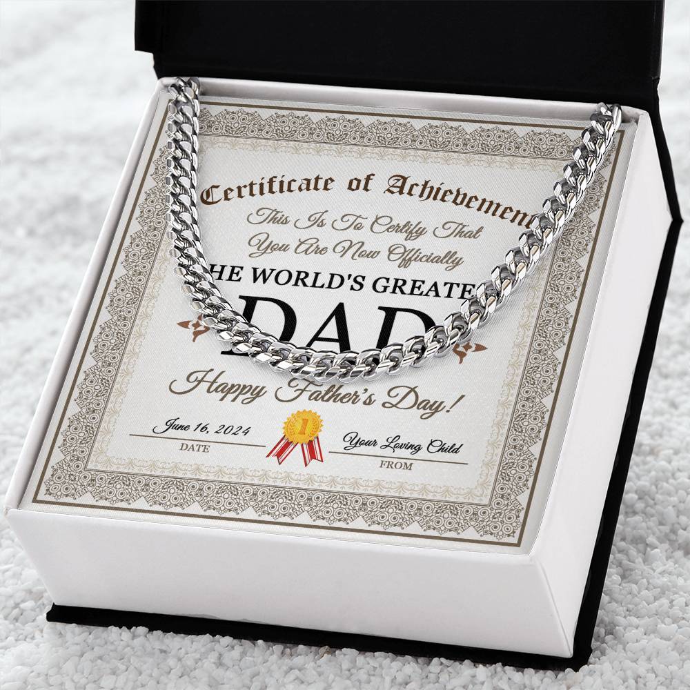 Cuban Link Chain Gift For Dad - Happy Father's Day