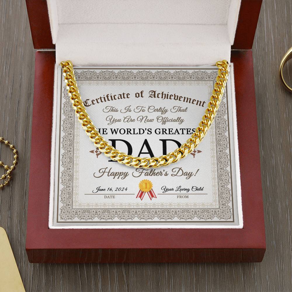 Cuban Link Chain Gift For Dad - Happy Father's Day