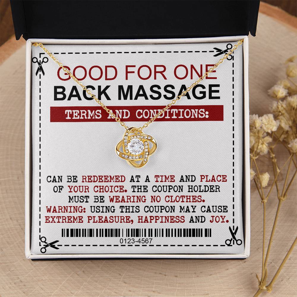 Necklace Gift For Wife - Back Massage Coupon