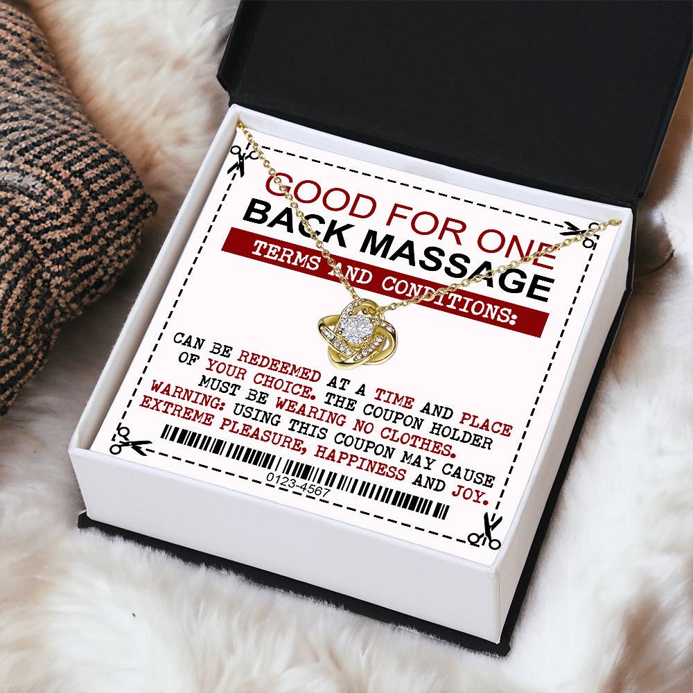 Necklace Gift For Wife - Back Massage Coupon