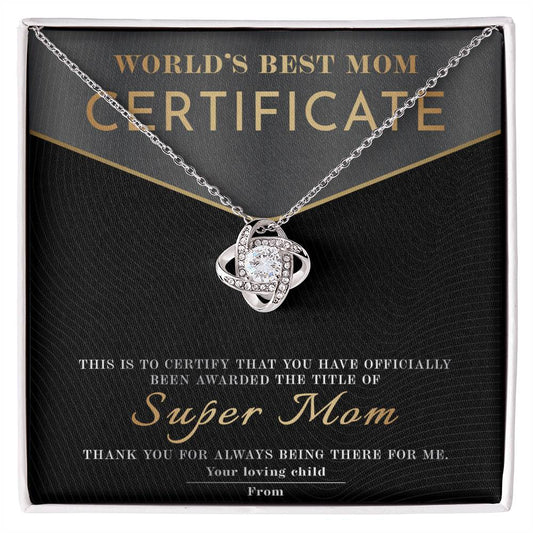 Necklace Gift For Mom - Best Mom Certificate