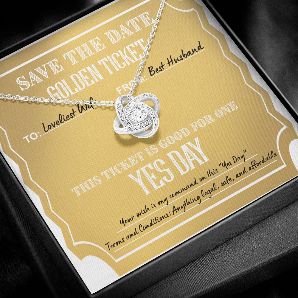 Necklace Gift For Wife - Golden Ticket