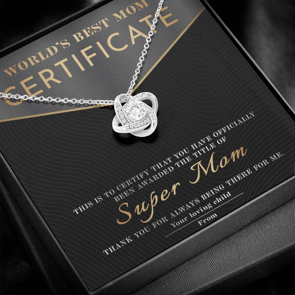 Necklace Gift For Mom - Best Mom Certificate