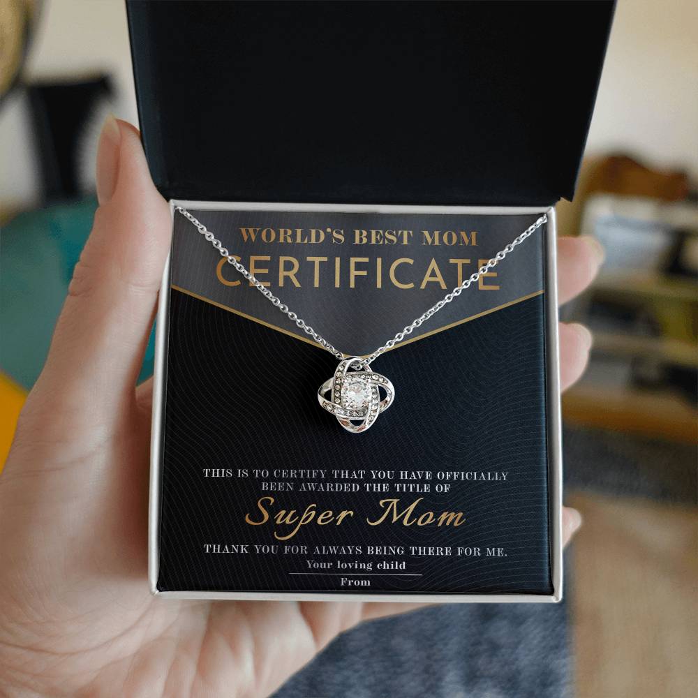 Necklace Gift For Mom - Best Mom Certificate