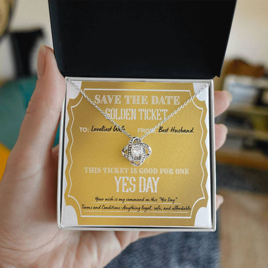 Necklace Gift For Wife - Golden Ticket