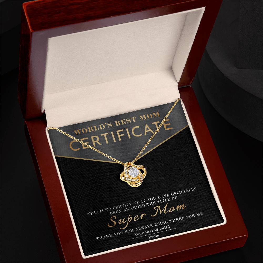 Necklace Gift For Mom - Best Mom Certificate