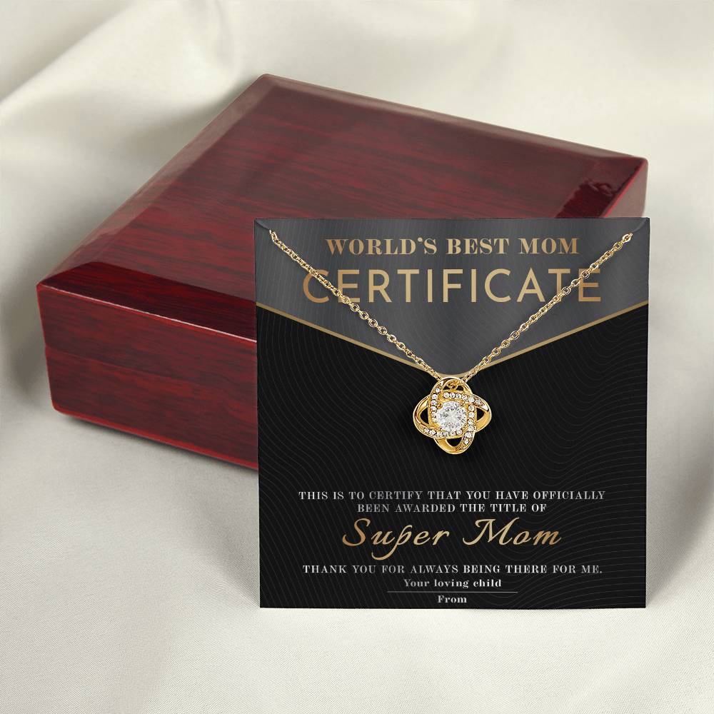 Necklace Gift For Mom - Best Mom Certificate