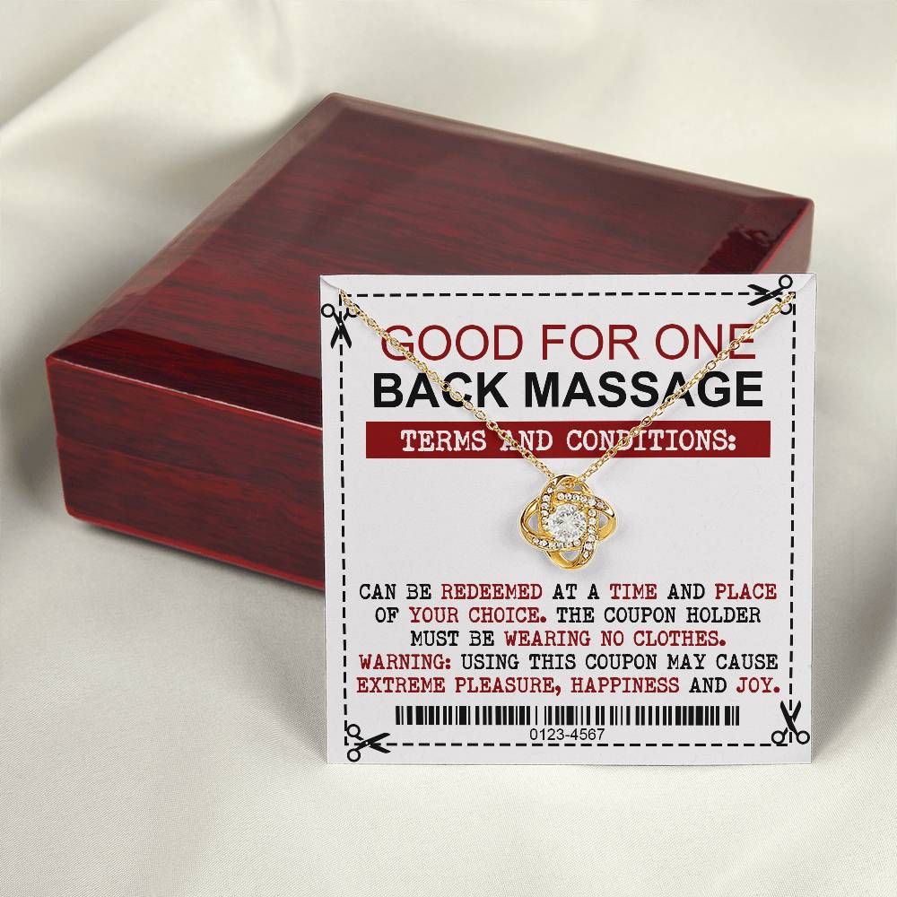 Necklace Gift For Wife - Back Massage Coupon