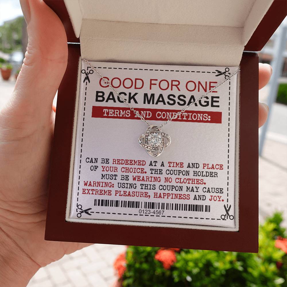 Necklace Gift For Wife - Back Massage Coupon