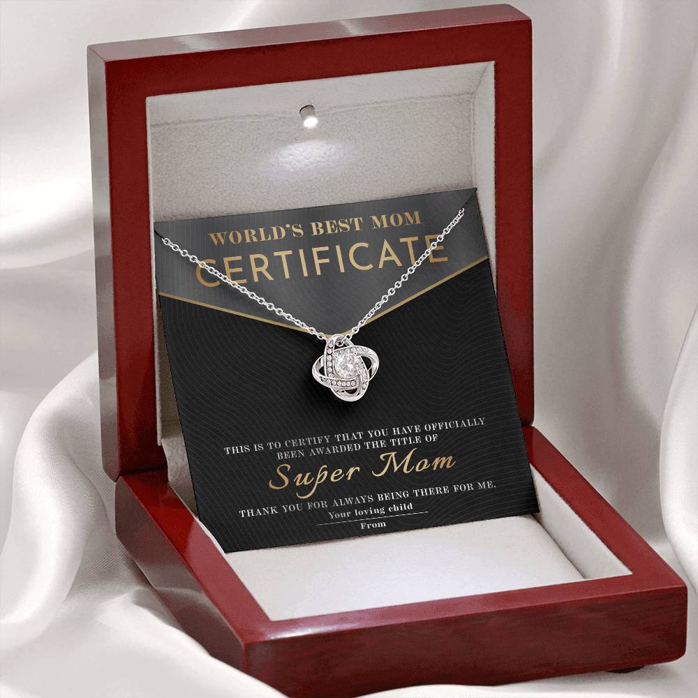 Necklace Gift For Mom - Best Mom Certificate