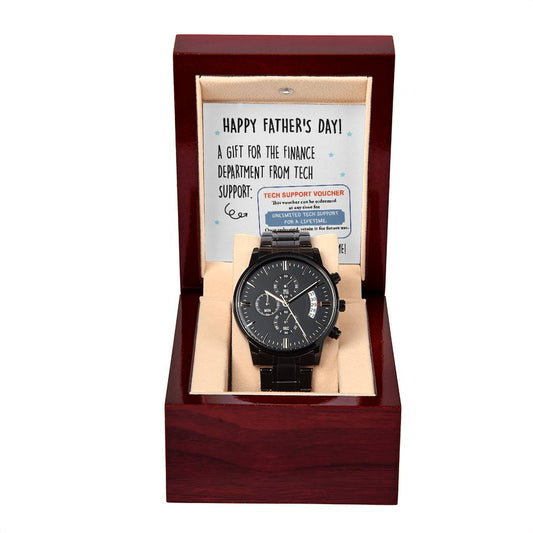 Metal Watch Gift For Dad - Tech Support Voucher