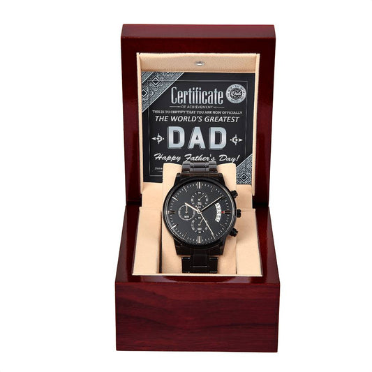 Watch Gift For Dad - Certificate of Achievement