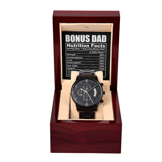 Metal Watch Gift For Bonus Dad - Nutrition Facts