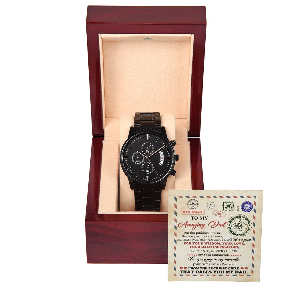 Metal Watch Gift For Dad - The Luckiest Child