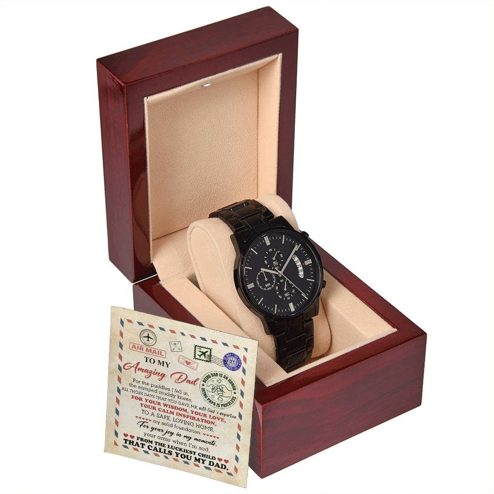 Metal Watch Gift For Dad - The Luckiest Child