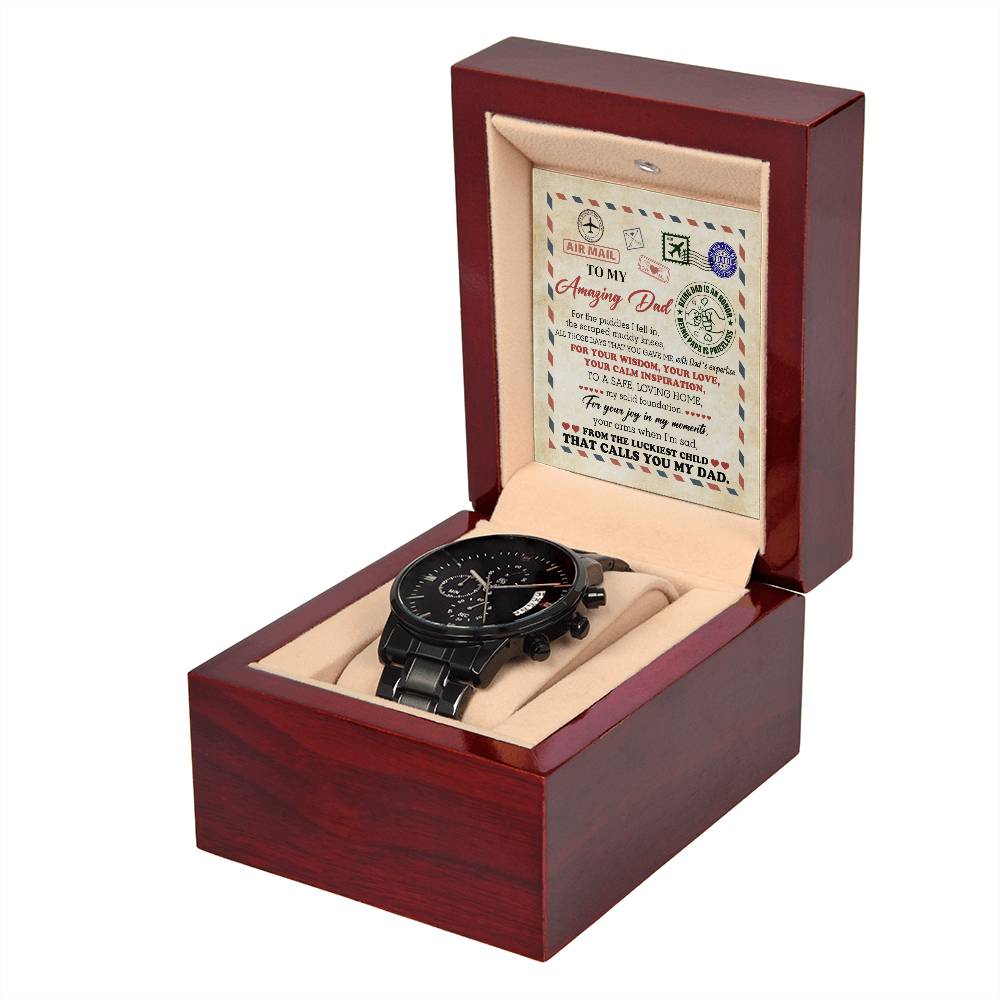 Metal Watch Gift For Dad - The Luckiest Child