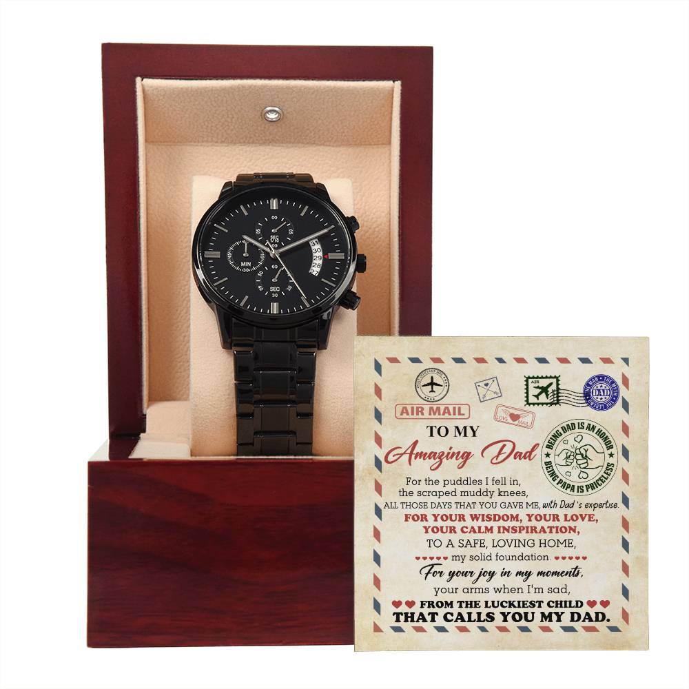 Metal Watch Gift For Dad - The Luckiest Child