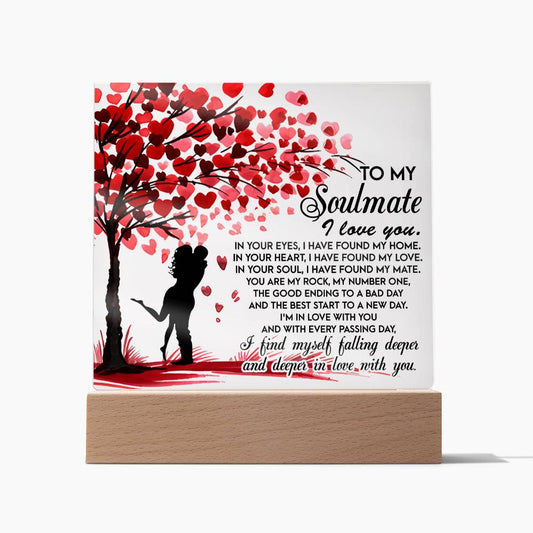 Valentine's Day Acrylic Plaque Gift - Soulmate Falling Deeper