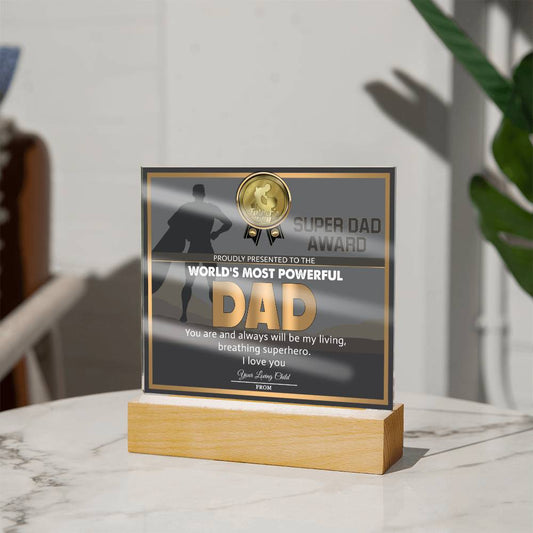 Acrylic Plaque Gift For Dad - Super Dad Award