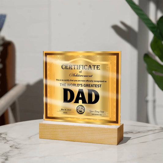 Acrylic Plaque Gift For Dad - Officially Recognized