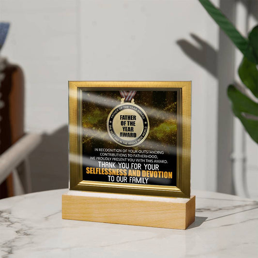 Acrylic Plaque Gift For Dad - Father Of The Year Award