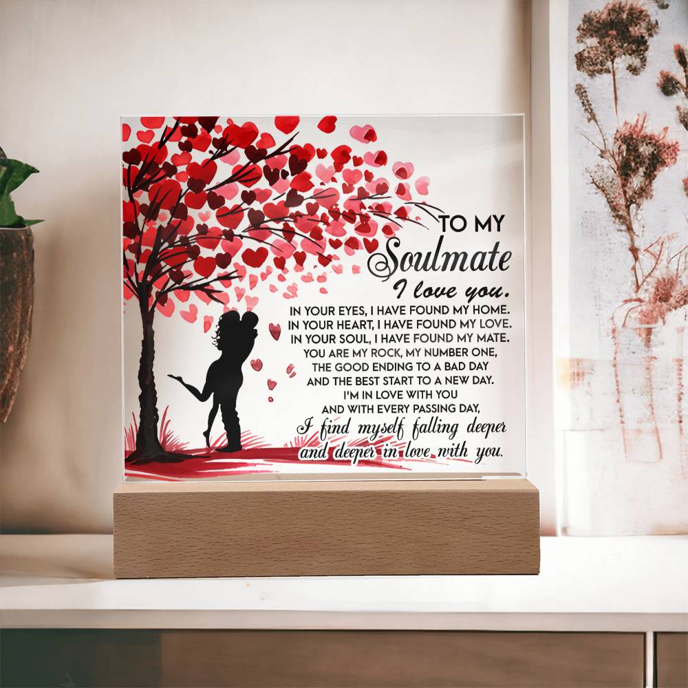 Valentine's Day Acrylic Plaque Gift - Soulmate Falling Deeper