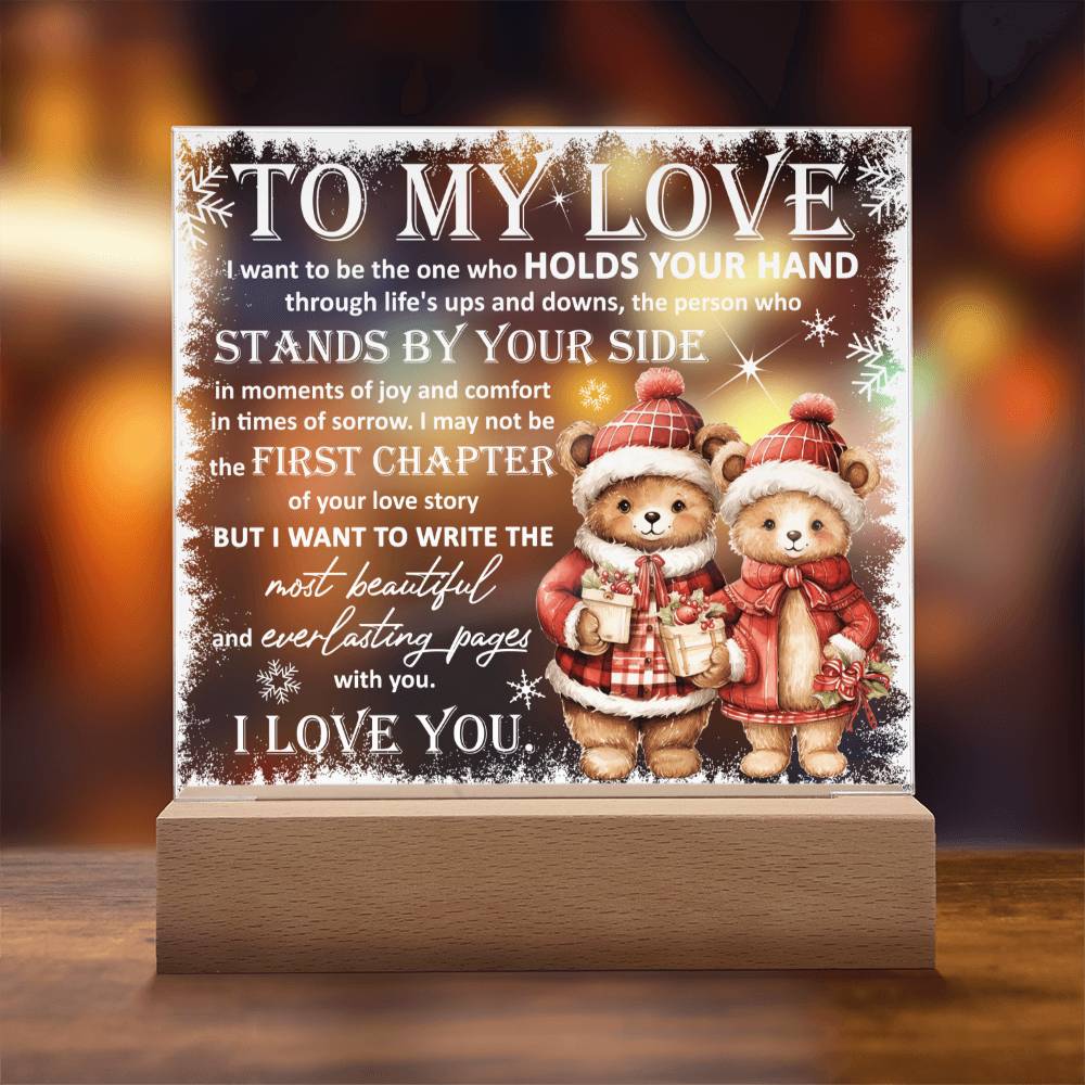 Holiday Acrylic Plaque Gift For My Love - Holds Your Hand