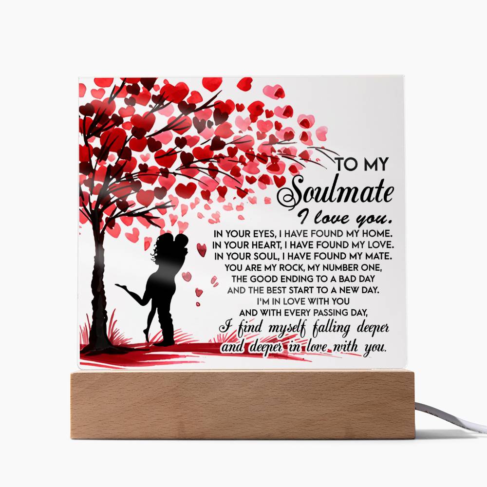 Valentine's Day Acrylic Plaque Gift - Soulmate Falling Deeper