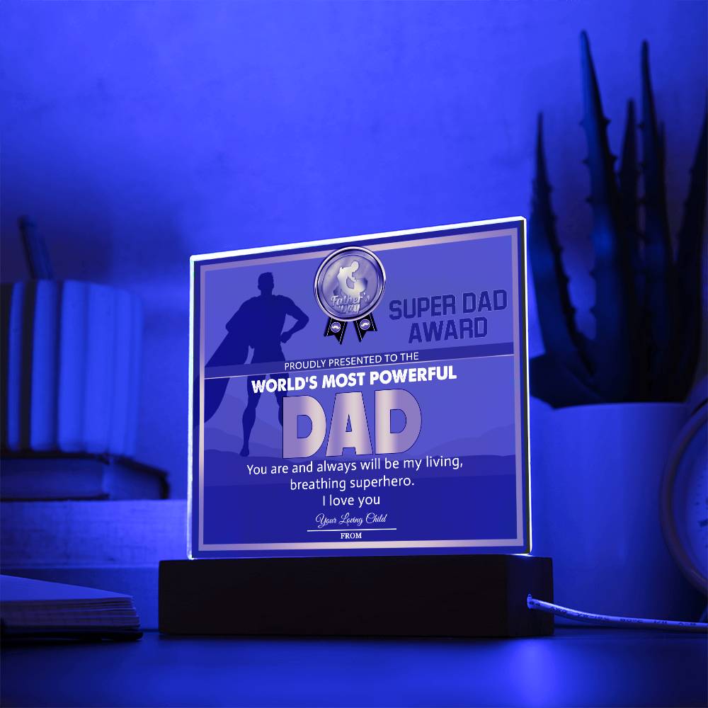 Acrylic Plaque Gift For Dad - Super Dad Award