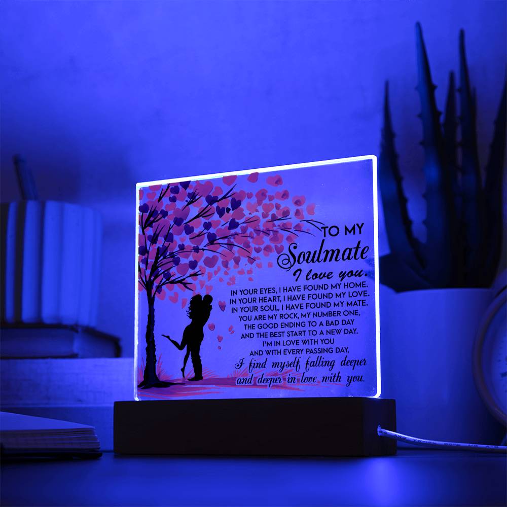 Valentine's Day Acrylic Plaque Gift - Soulmate Falling Deeper