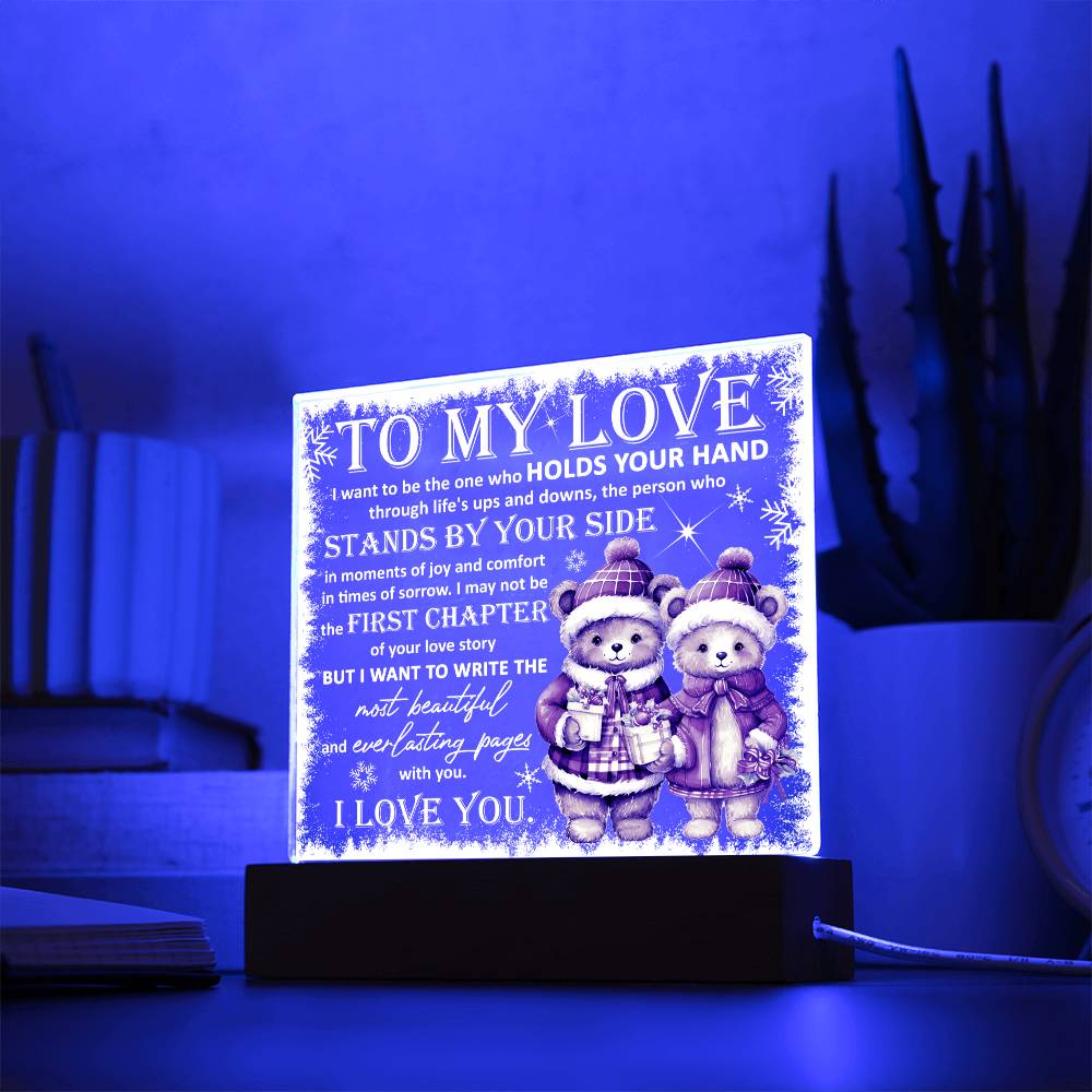 Holiday Acrylic Plaque Gift For My Love - Holds Your Hand