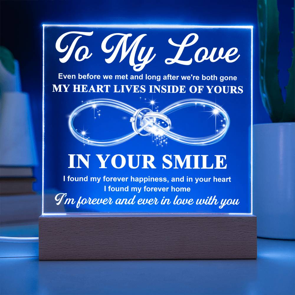 Valentine's Day Gift - Acrylic Plaque - My Love Forever Home