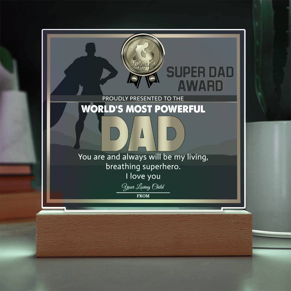 Acrylic Plaque Gift For Dad - Super Dad Award