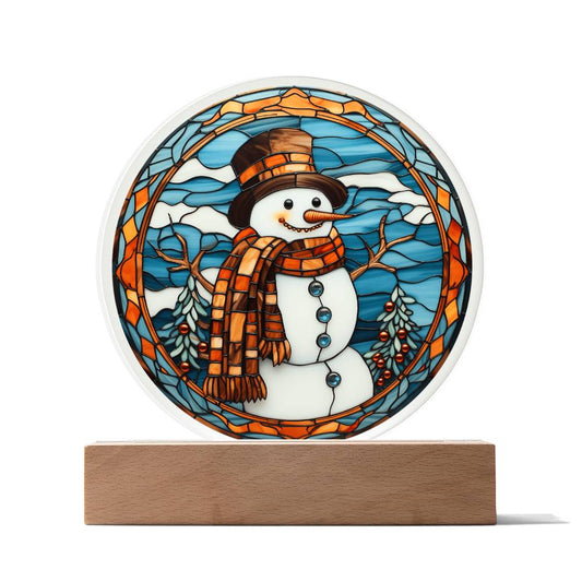 Christmas Acrylic Gift - Stained Glass Snowman