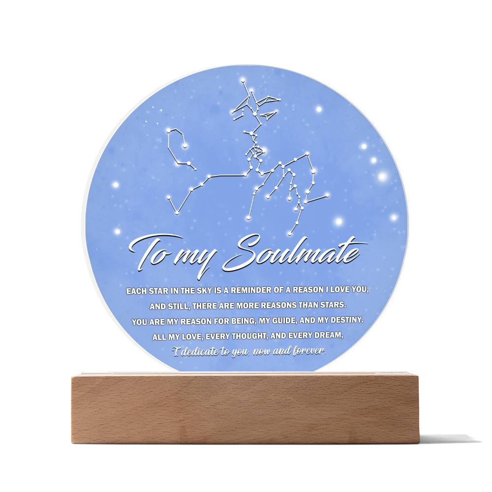 Valentine's Day Gift - Acrylic Circle Plaque - Soulmate Dedicate To You