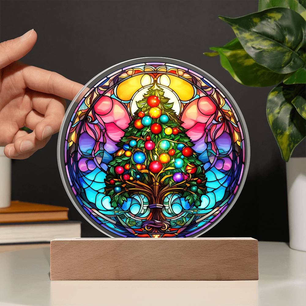 Holiday Acrylic Circle Gift - Christmas Tree