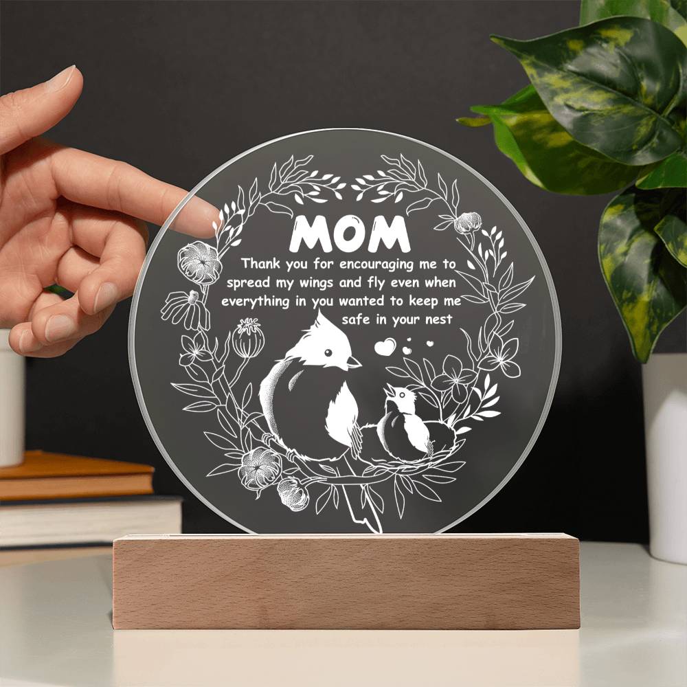 Acrylic Circle Gift For Mom - Keep Me Safe