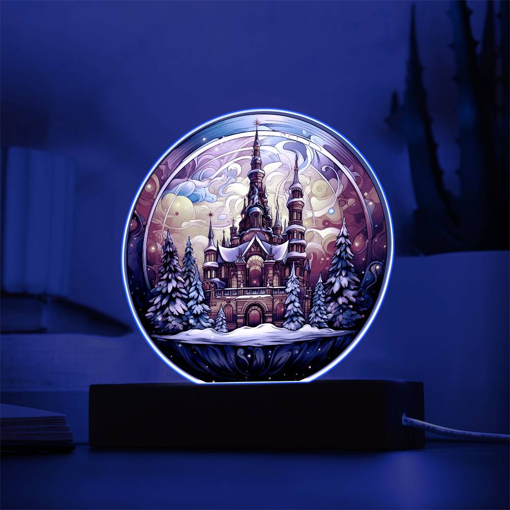 Holiday Acrylic Circle Gift - Christmas Castle