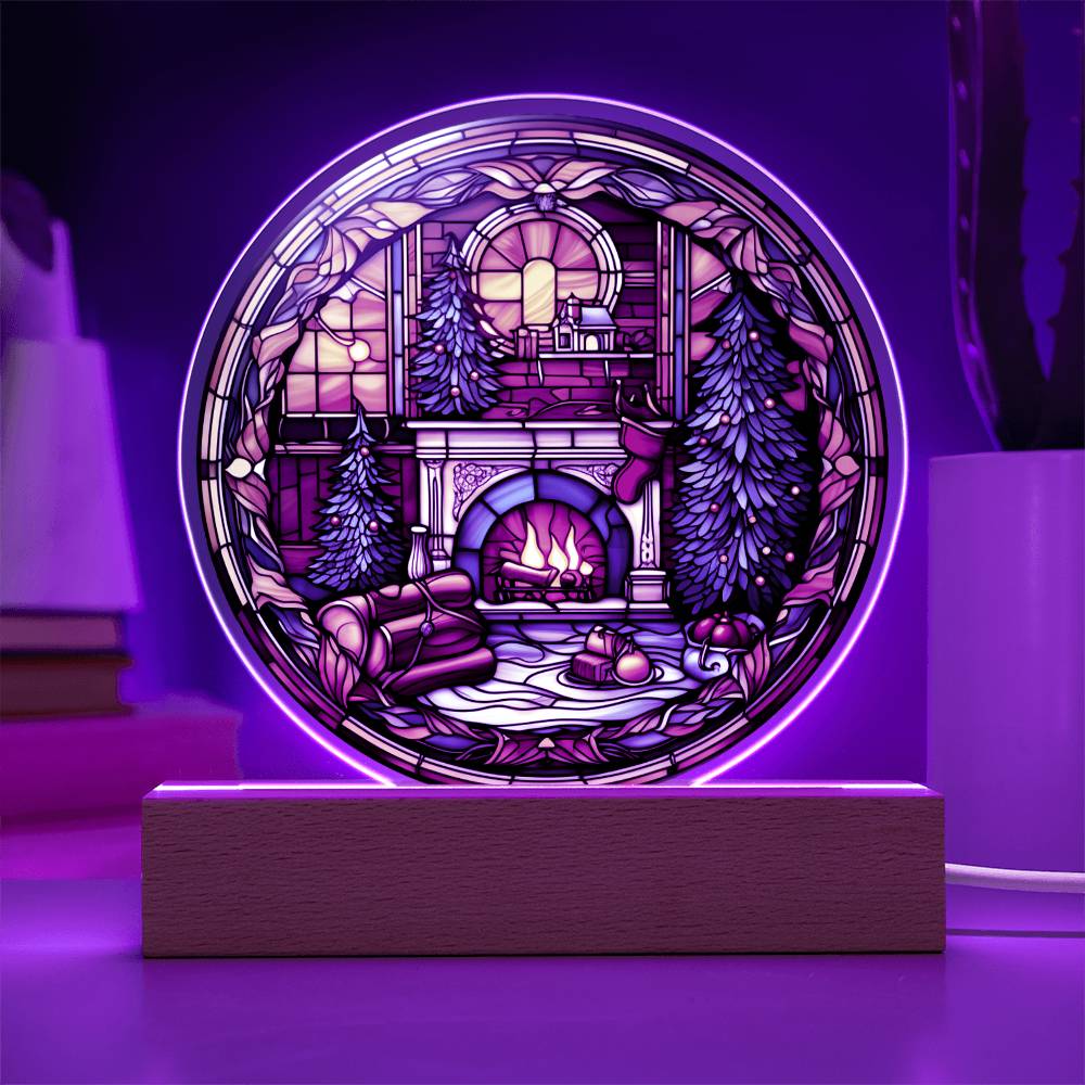 Christmas Acrylic Gift - Cozy Fireplace