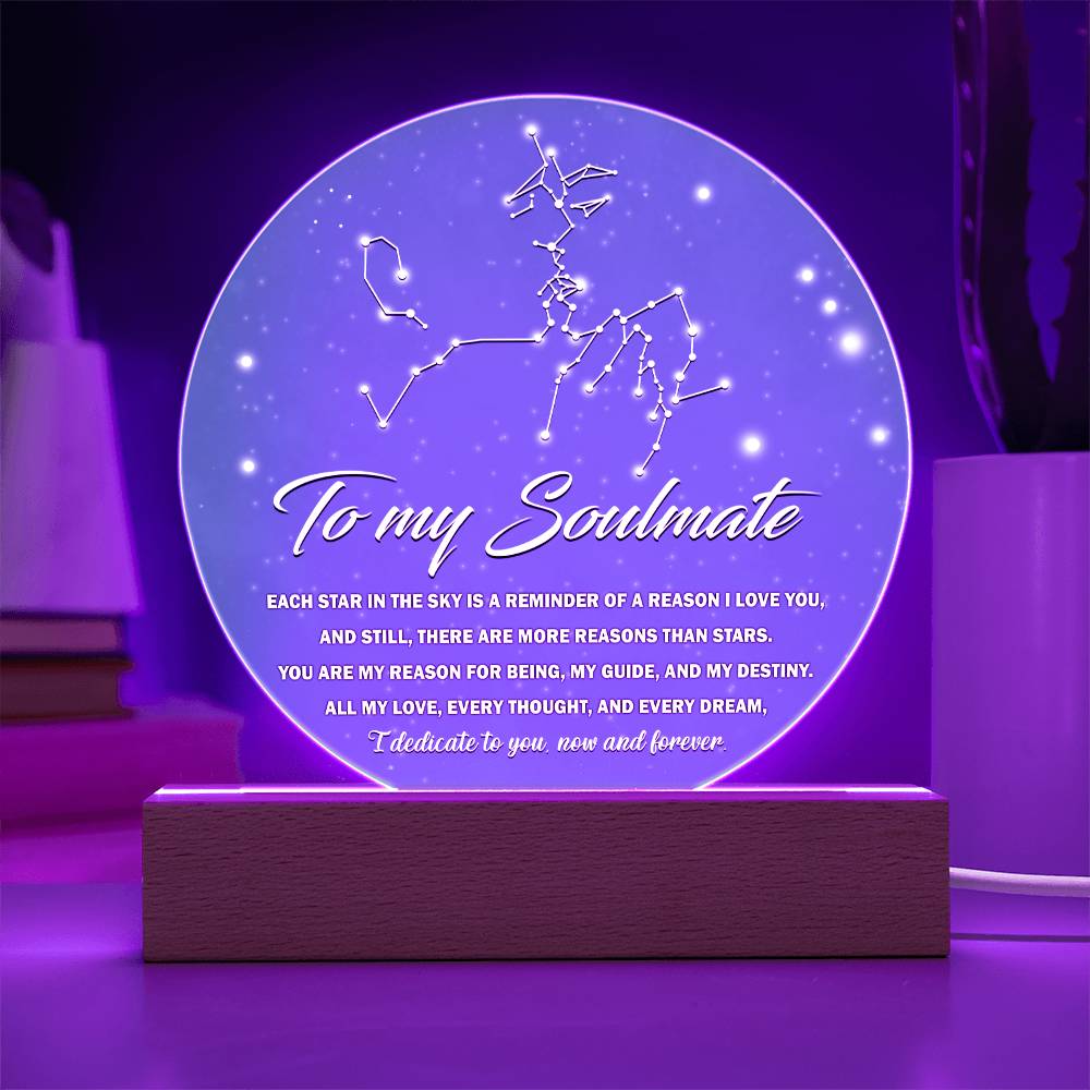 Valentine's Day Gift - Acrylic Circle Plaque - Soulmate Dedicate To You