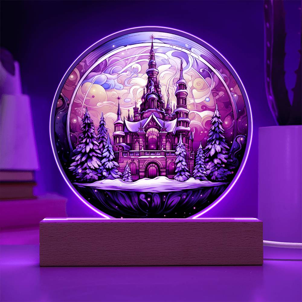 Holiday Acrylic Circle Gift - Christmas Castle